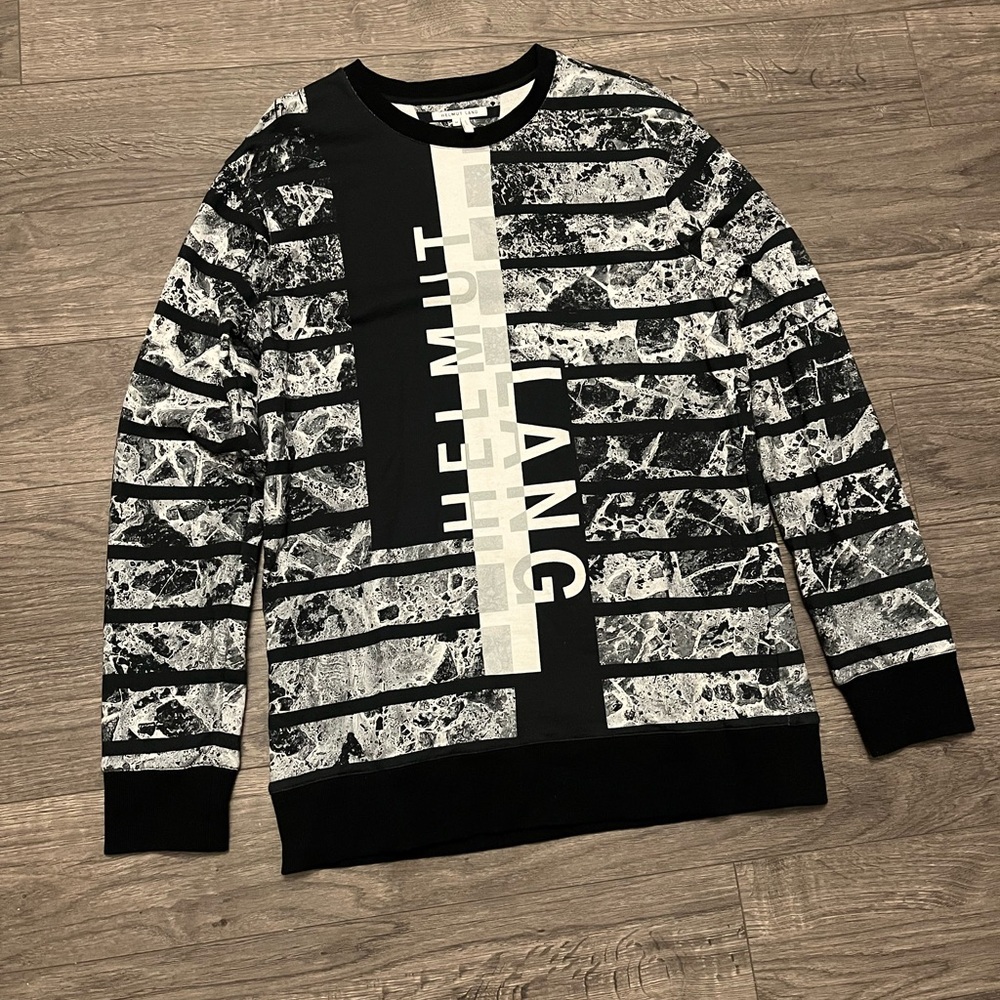 Helmut Lang Monochrome Striped Crewneck Sweater image 2